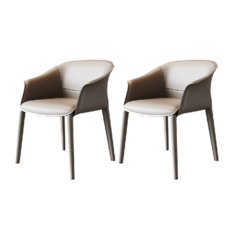 Modern Upholstered Guest Chair Faux Leather Dining Arm Chair