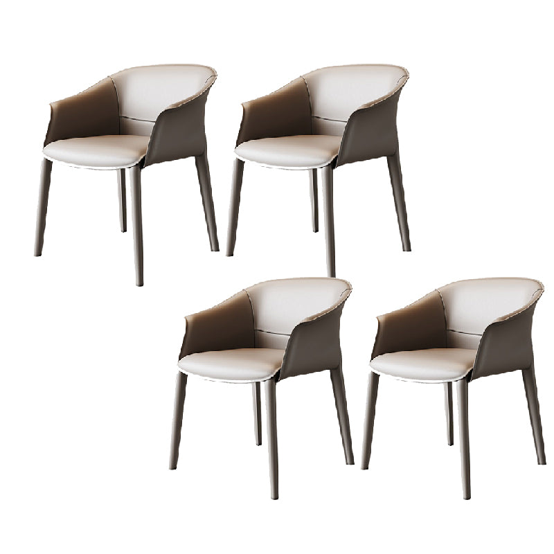 Modern Upholstered Guest Chair Faux Leather Dining Arm Chair