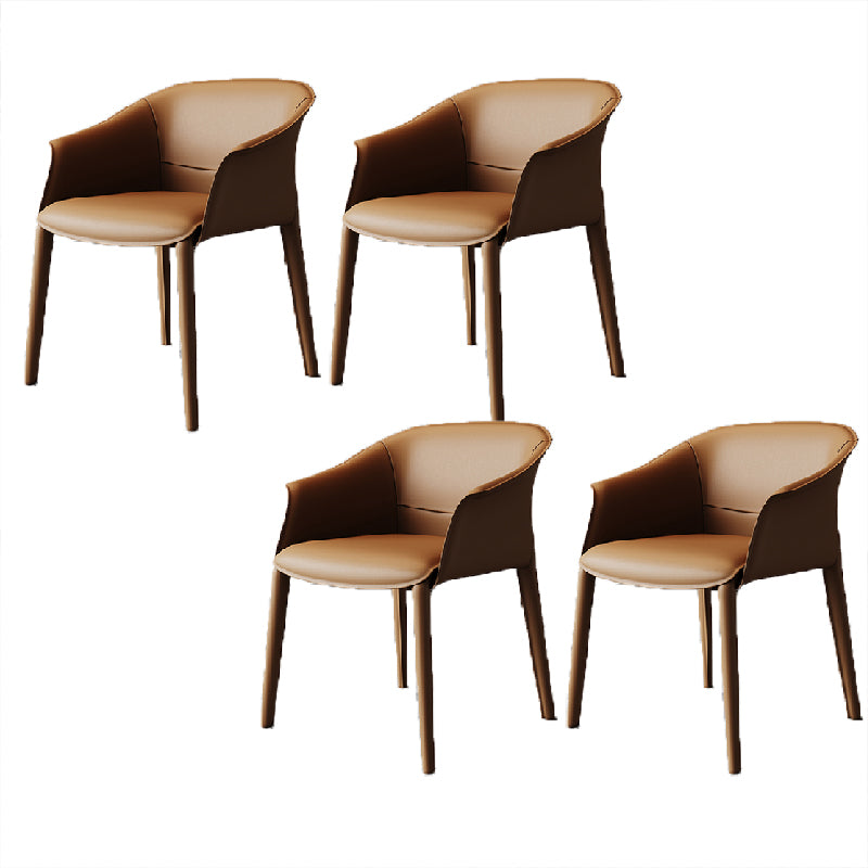 Modern Upholstered Guest Chair Faux Leather Dining Arm Chair