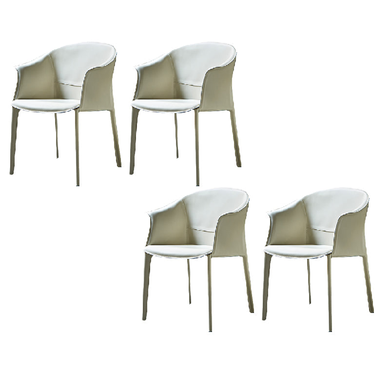 Modern Upholstered Guest Chair Faux Leather Dining Arm Chair