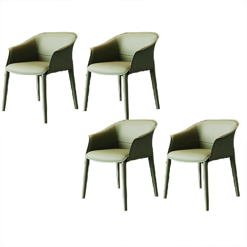Modern Upholstered Guest Chair Faux Leather Dining Arm Chair