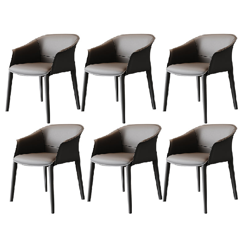 Modern Upholstered Guest Chair Faux Leather Dining Arm Chair