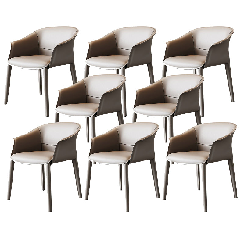 Modern Upholstered Guest Chair Faux Leather Dining Arm Chair