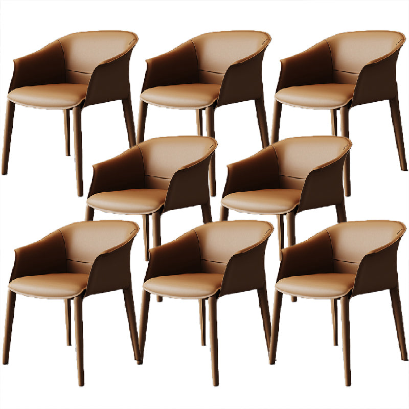 Modern Upholstered Guest Chair Faux Leather Dining Arm Chair