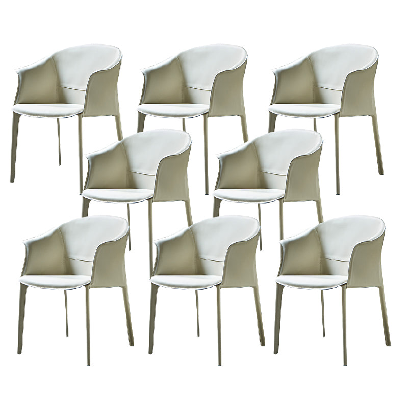 Modern Upholstered Guest Chair Faux Leather Dining Arm Chair
