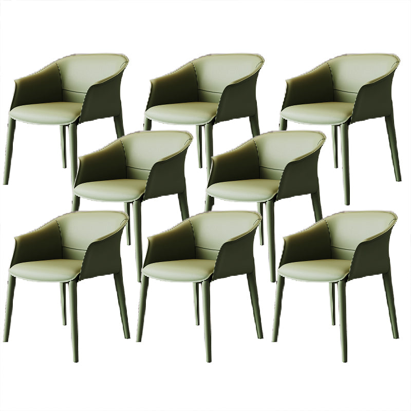 Modern Upholstered Guest Chair Faux Leather Dining Arm Chair
