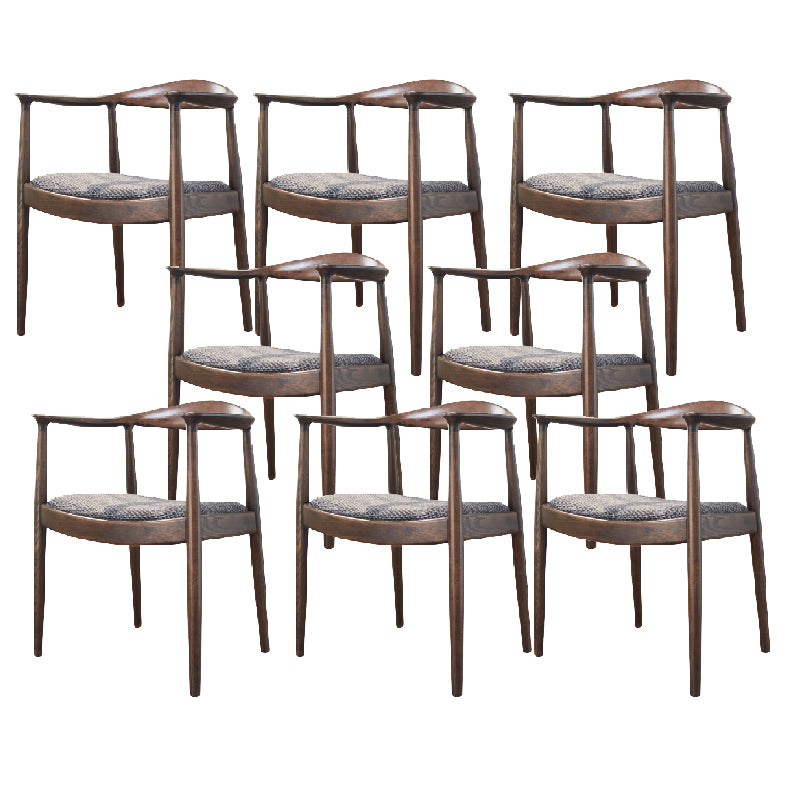 Ash Wood Traditional Dining Chair Brown Side Chair with Arms