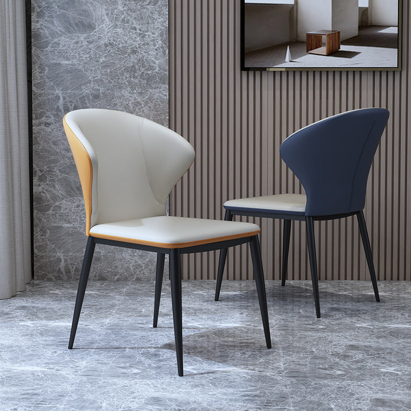 Nordic Style Dining Chairs Armless Dining Chairs with Metal Legs for Kitchen