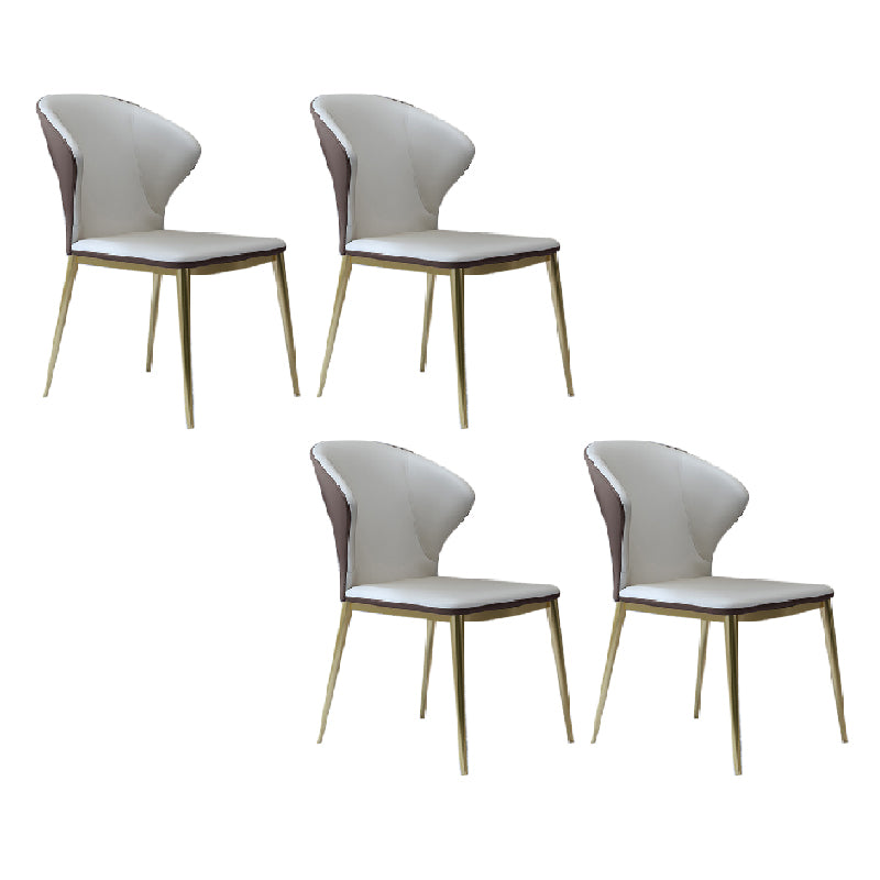 Nordic Style Dining Chairs Armless Dining Chairs with Metal Legs for Kitchen