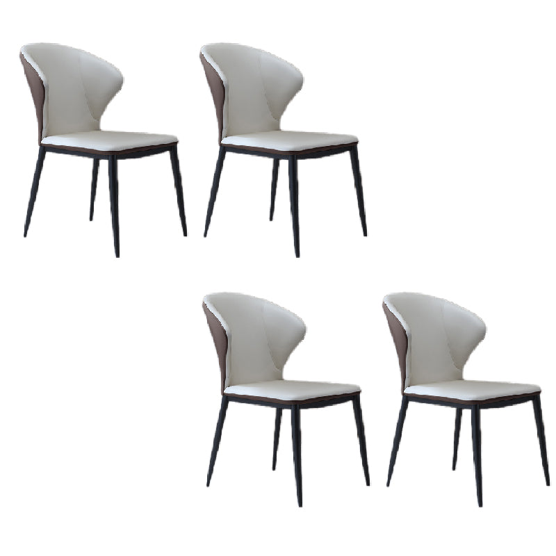 Nordic Style Dining Chairs Armless Dining Chairs with Metal Legs for Kitchen
