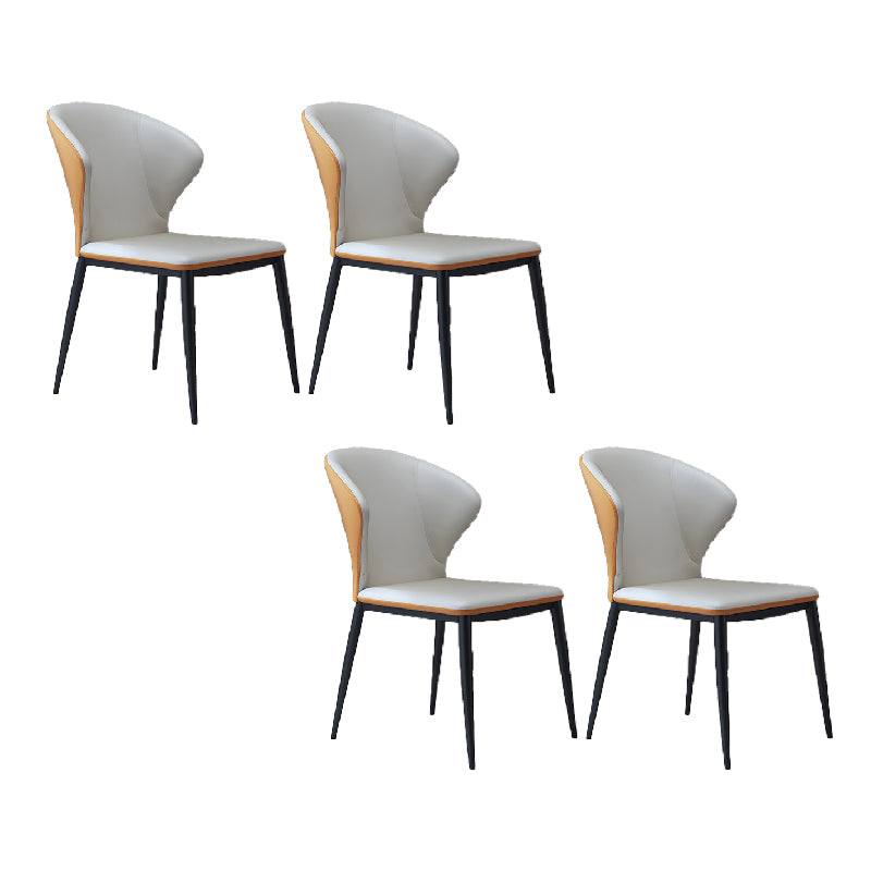 Nordic Style Dining Chairs Armless Dining Chairs with Metal Legs for Kitchen