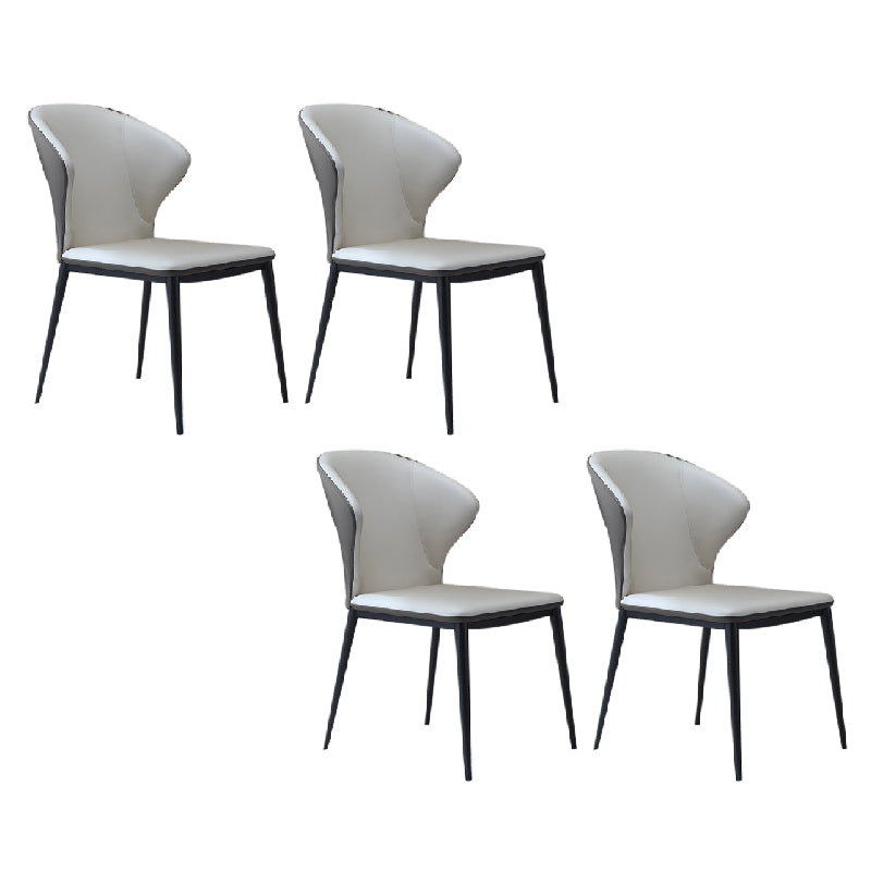 Nordic Style Dining Chairs Armless Dining Chairs with Metal Legs for Kitchen