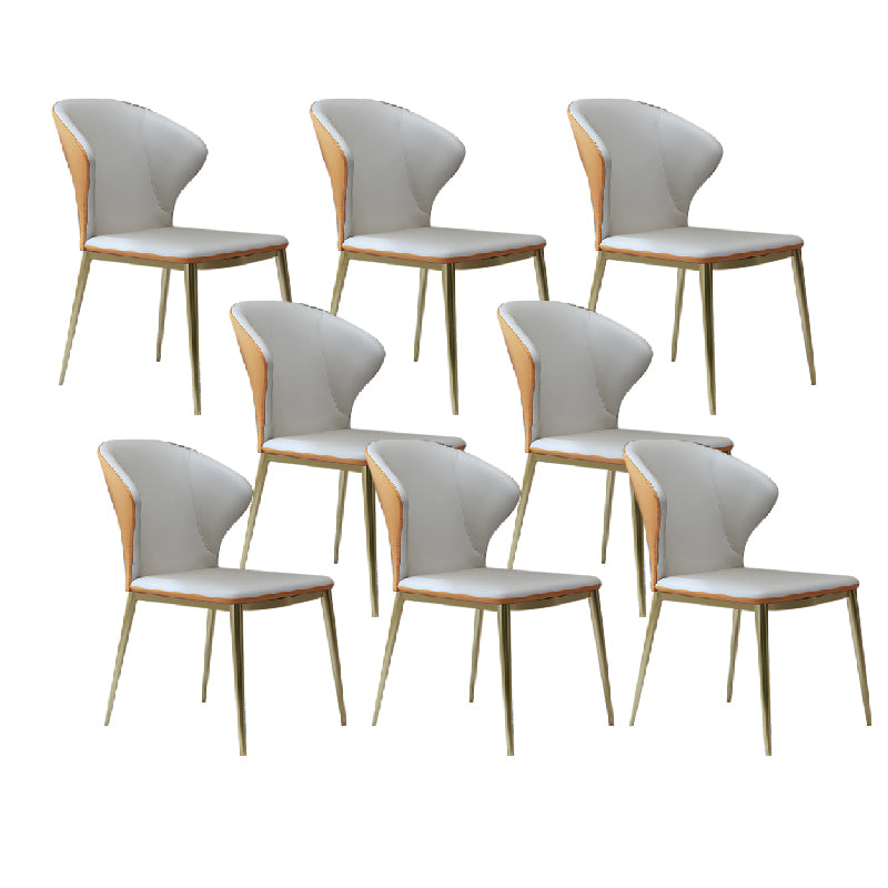 Nordic Style Dining Chairs Armless Dining Chairs with Metal Legs for Kitchen