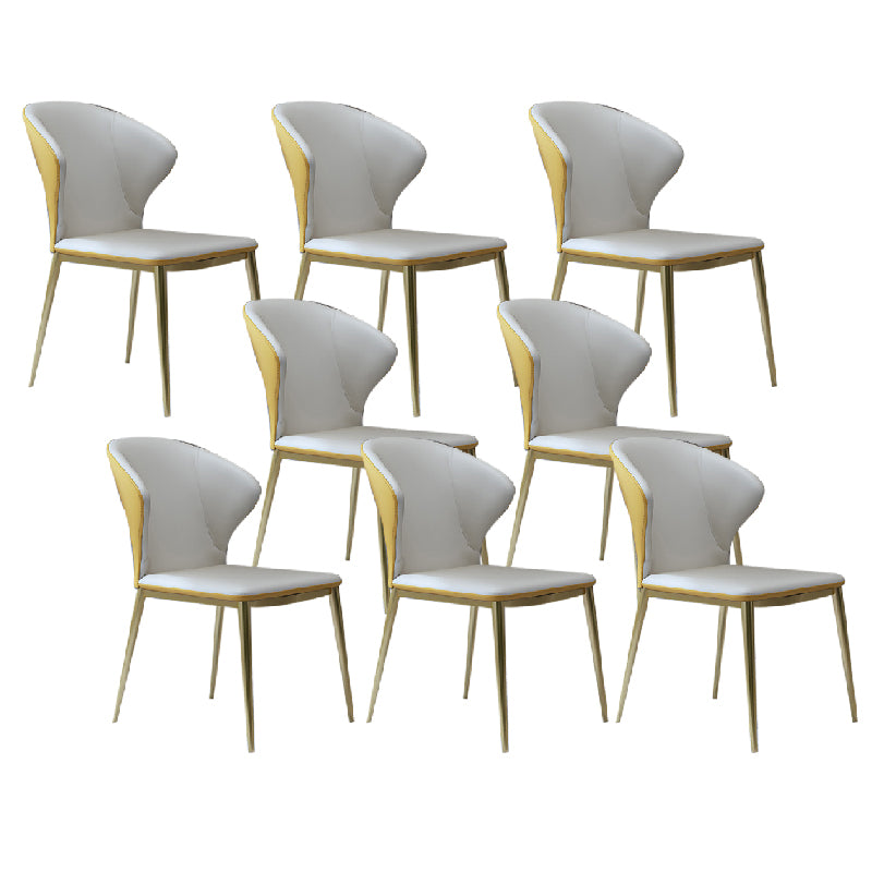 Nordic Style Dining Chairs Armless Dining Chairs with Metal Legs for Kitchen
