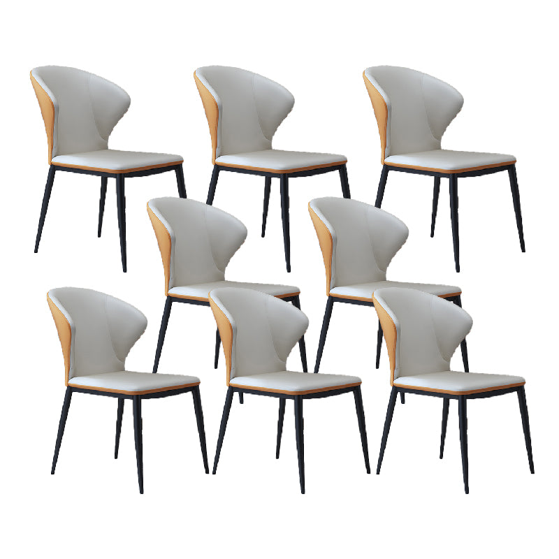 Nordic Style Dining Chairs Armless Dining Chairs with Metal Legs for Kitchen