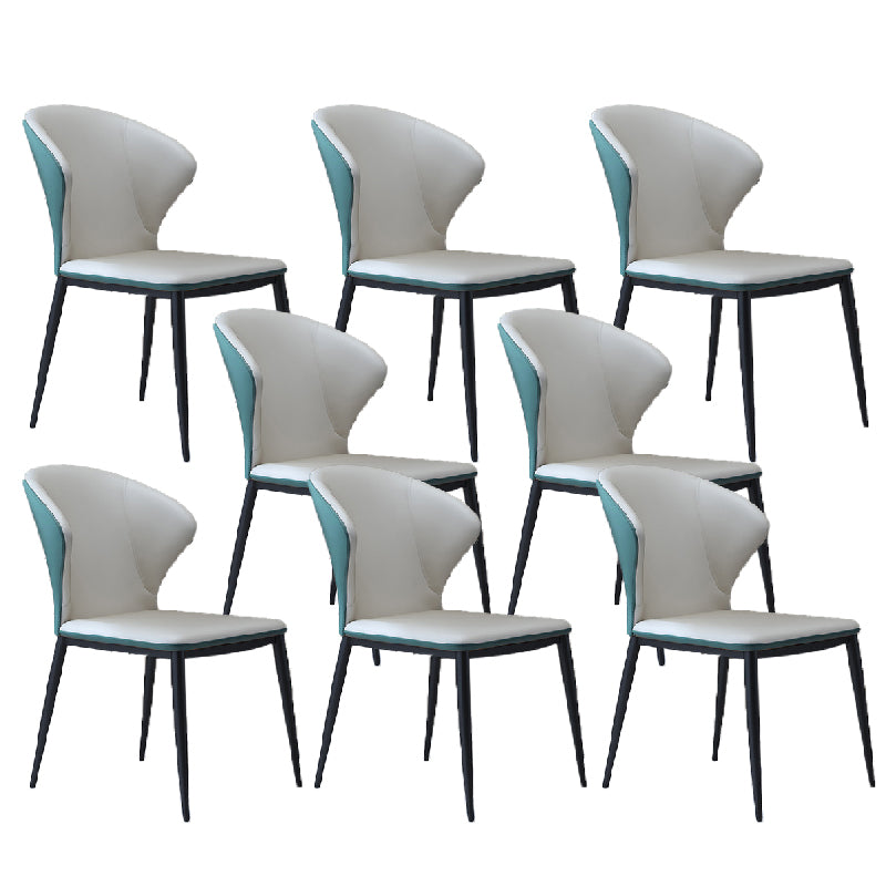 Nordic Style Dining Chairs Armless Dining Chairs with Metal Legs for Kitchen