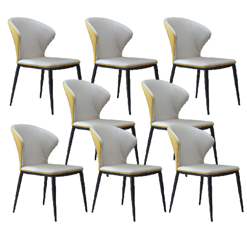 Nordic Style Dining Chairs Armless Dining Chairs with Metal Legs for Kitchen