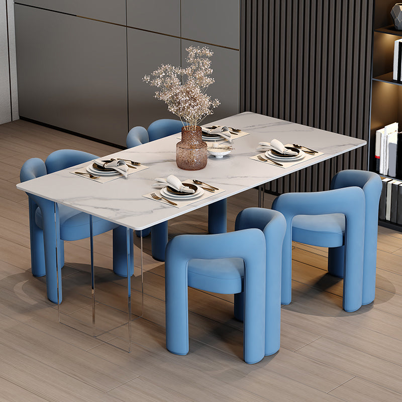 Modern Style Upholstered Dining Chair Open Back Dining Arm Chair