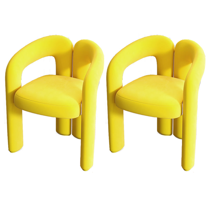 Modern Style Upholstered Dining Chair Open Back Dining Arm Chair