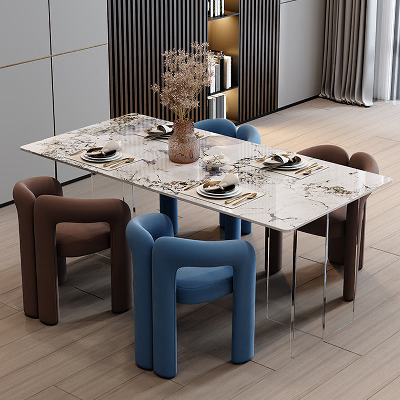 Modern Style Upholstered Dining Chair Open Back Dining Arm Chair