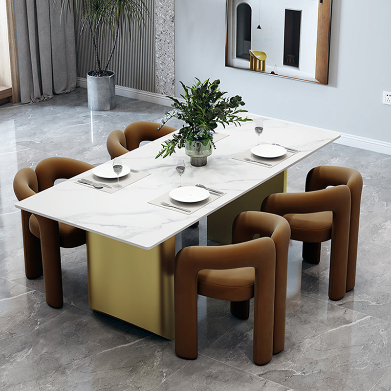 Modern Style Upholstered Dining Chair Open Back Dining Arm Chair