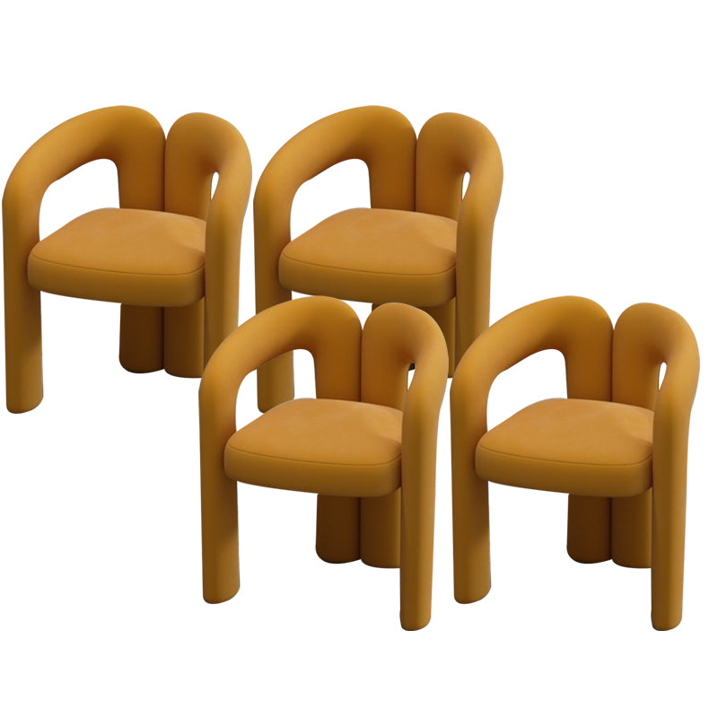 Modern Style Upholstered Dining Chair Open Back Dining Arm Chair