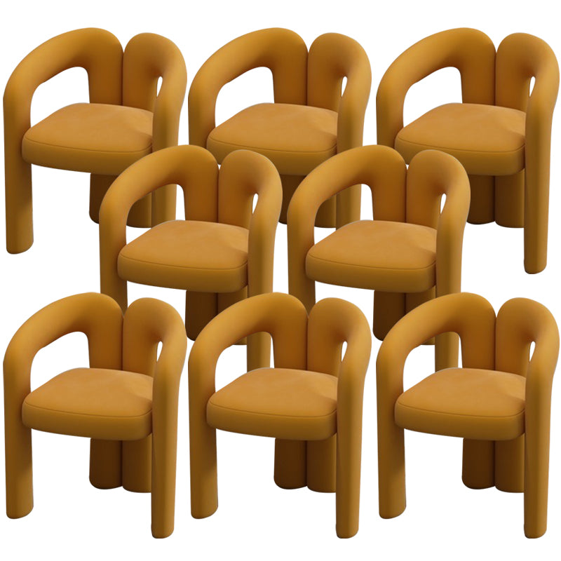 Modern Style Upholstered Dining Chair Open Back Dining Arm Chair