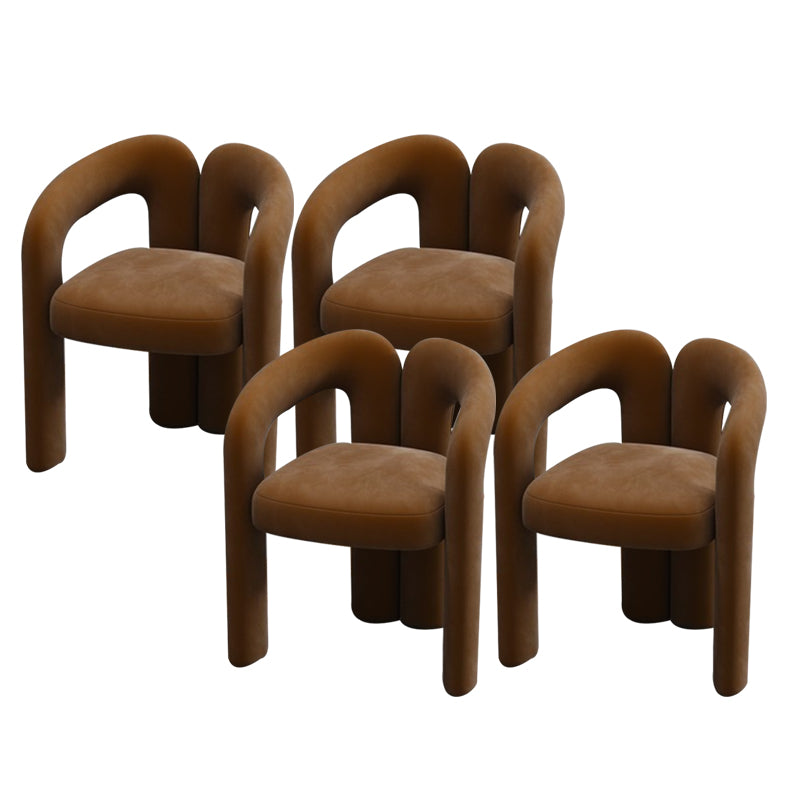 Modern Style Upholstered Dining Chair Open Back Dining Arm Chair