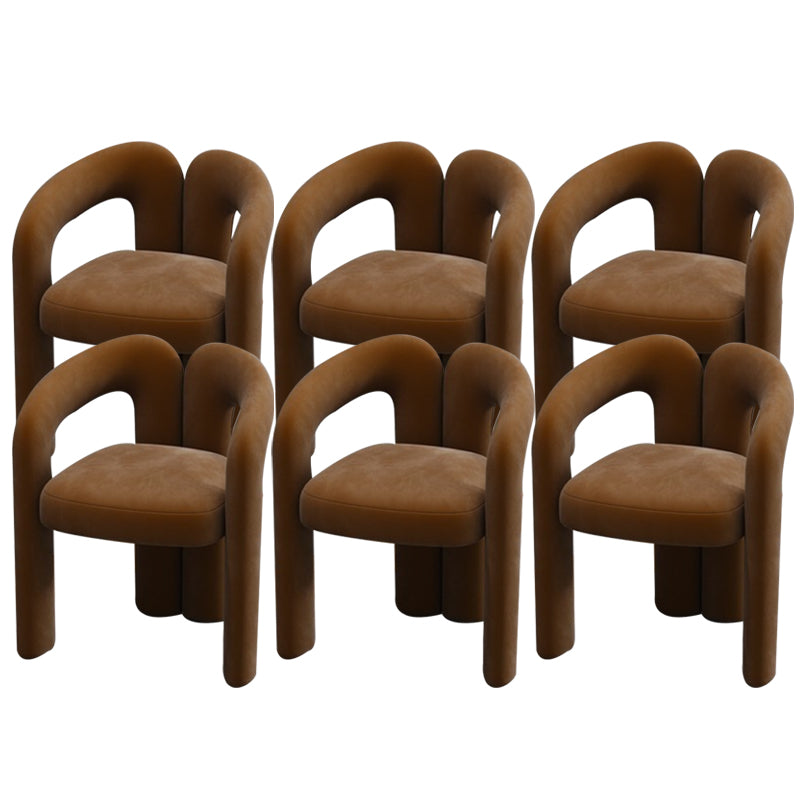 Modern Style Upholstered Dining Chair Open Back Dining Arm Chair