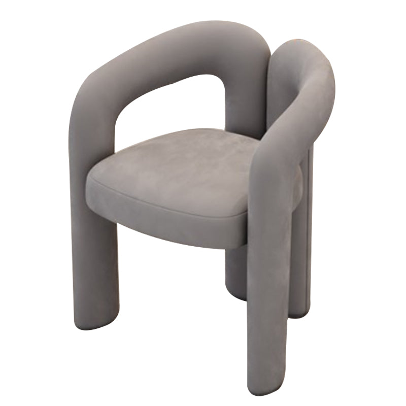 Modern Style Upholstered Dining Chair Open Back Dining Arm Chair