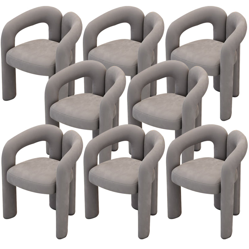 Modern Style Upholstered Dining Chair Open Back Dining Arm Chair