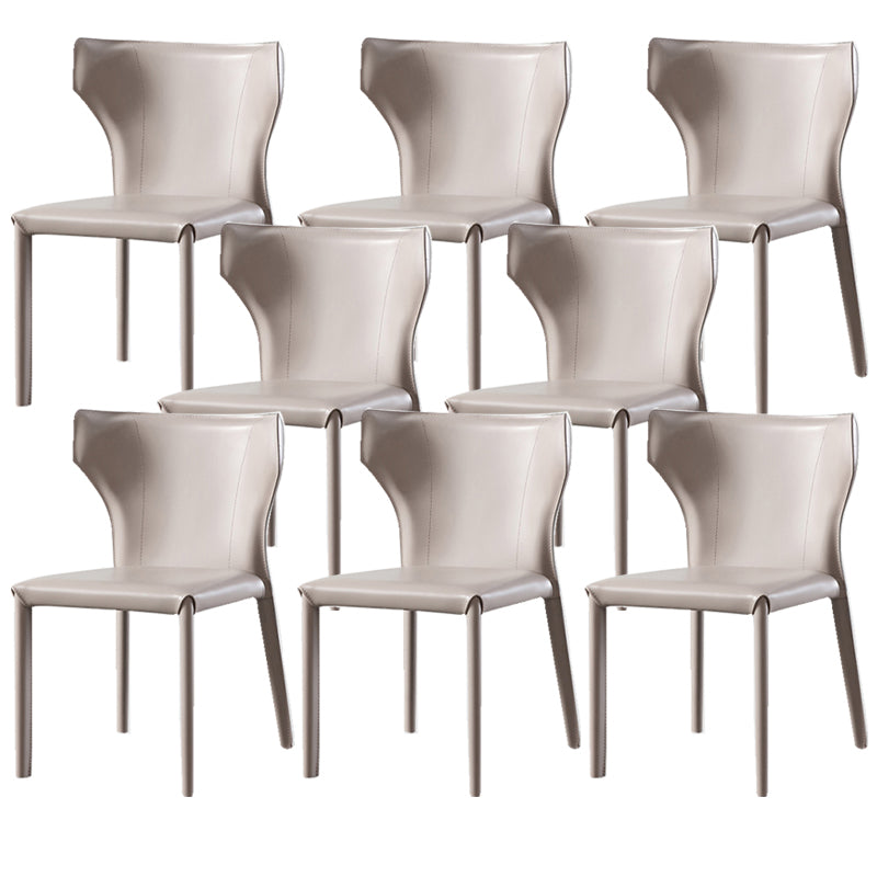 Wingback Armless Dining Chairs Modern Faux Leather Side Chair