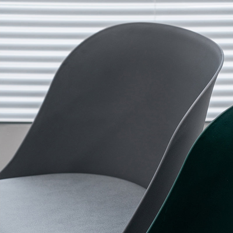 Contemporary Upholstered Dining Chairs Faux Leather and Metal Side Chair