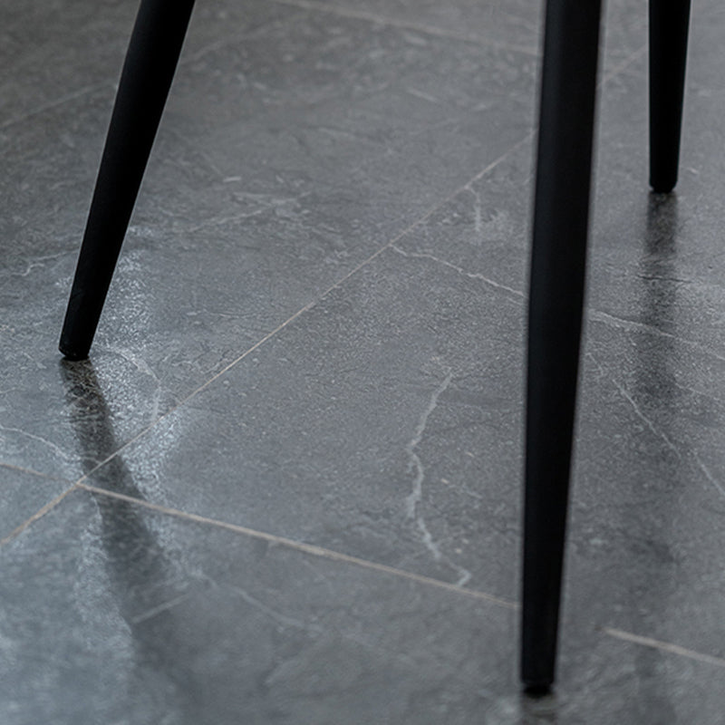 Contemporary Upholstered Dining Chairs Faux Leather and Metal Side Chair