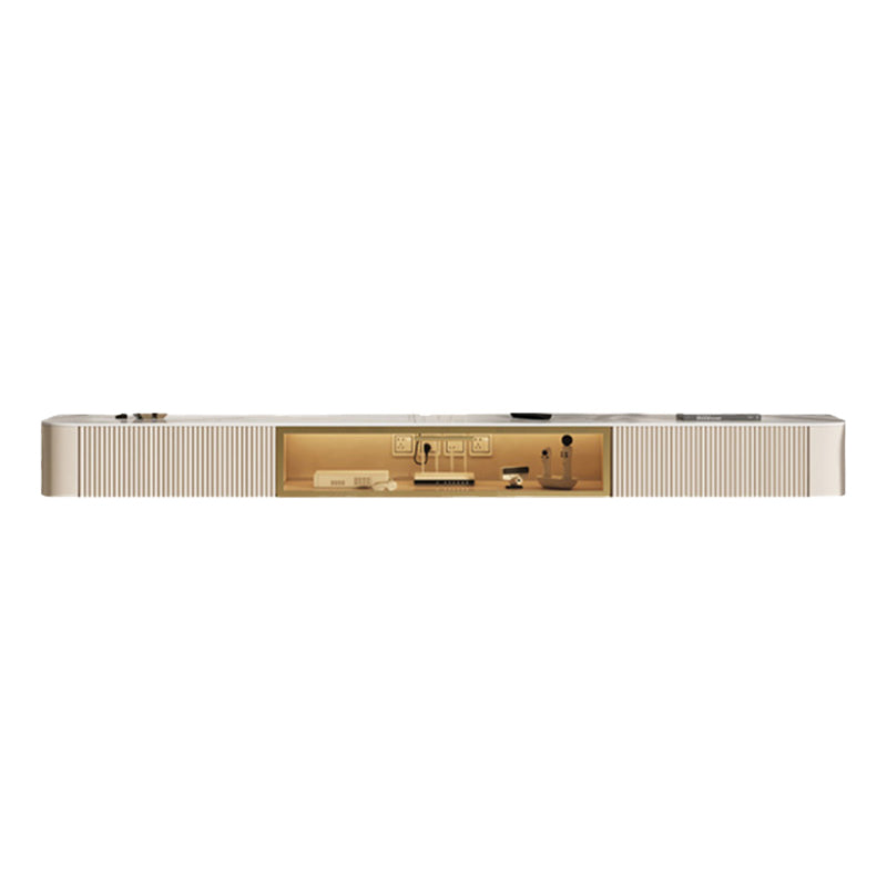 7.87"H TV Stand Glam Style Wall-mounted White TV Console with 2 Drawers