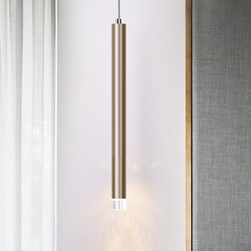 Flute Ceiling Pendant Light Modern Metal 1 Head Gold LED Pendant Light for Bar Counter in Warm/White Light, 12"/19.5"/23.5" Height