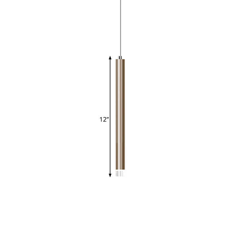 Flute Ceiling Pendant Light Modern Metal 1 Head Gold LED Pendant Light for Bar Counter in Warm/White Light, 12"/19.5"/23.5" Height