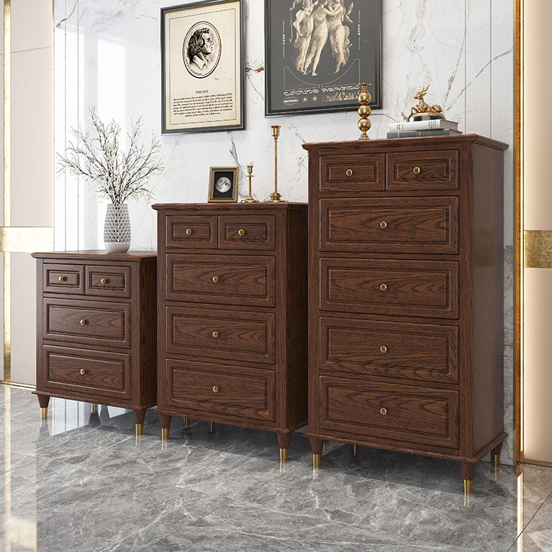 Bedroom Vertical Storage Chest Glam Wooden Chest with Drawers