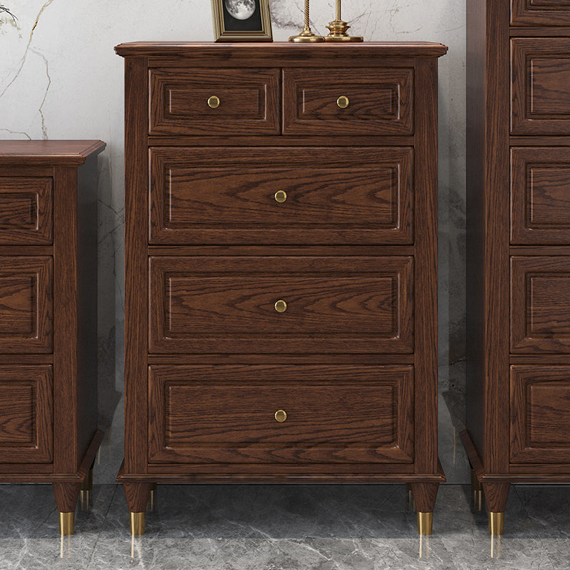 Bedroom Vertical Storage Chest Glam Wooden Chest with Drawers