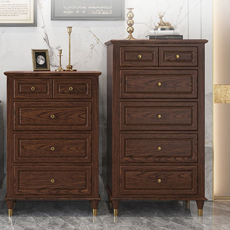 Bedroom Vertical Storage Chest Glam Wooden Chest with Drawers