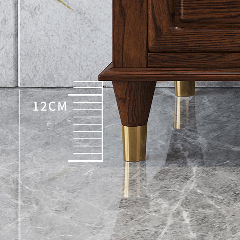 Bedroom Vertical Storage Chest Glam Wooden Chest with Drawers