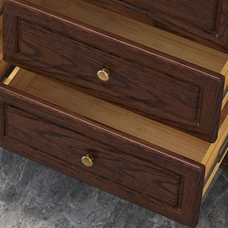 Bedroom Vertical Storage Chest Glam Wooden Chest with Drawers