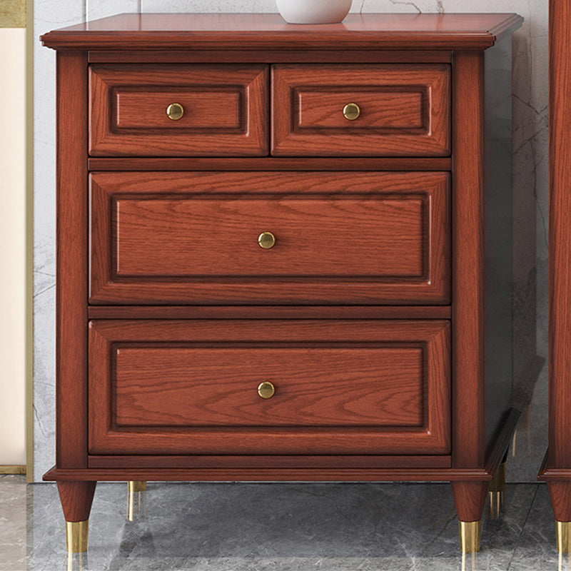 Bedroom Vertical Storage Chest Glam Wooden Chest with Drawers