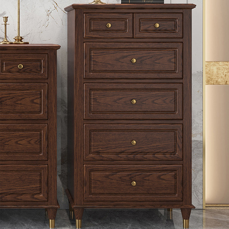 Bedroom Vertical Storage Chest Glam Wooden Chest with Drawers