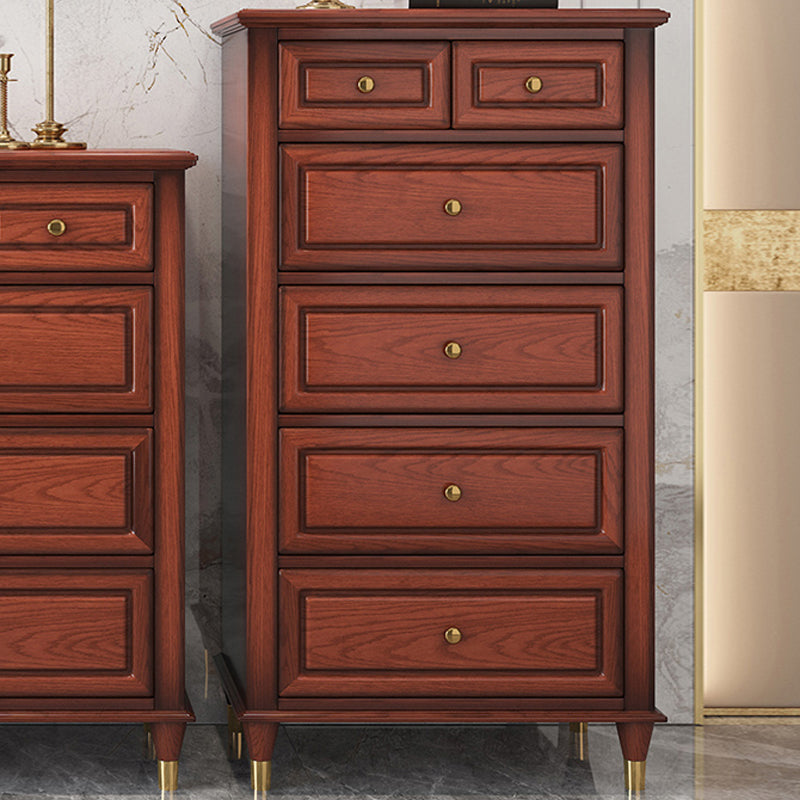 Bedroom Vertical Storage Chest Glam Wooden Chest with Drawers