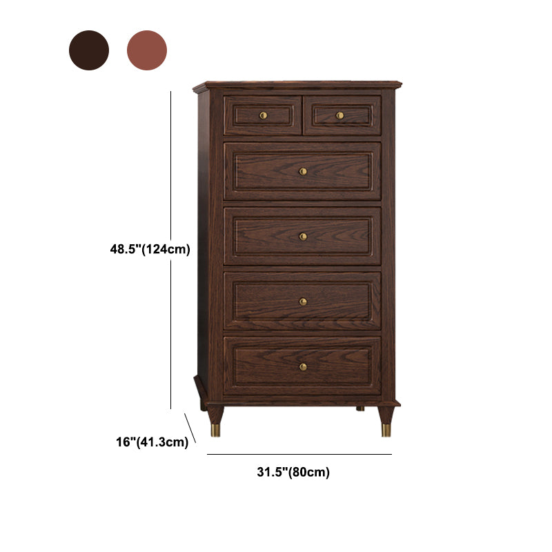 Bedroom Vertical Storage Chest Glam Wooden Chest with Drawers