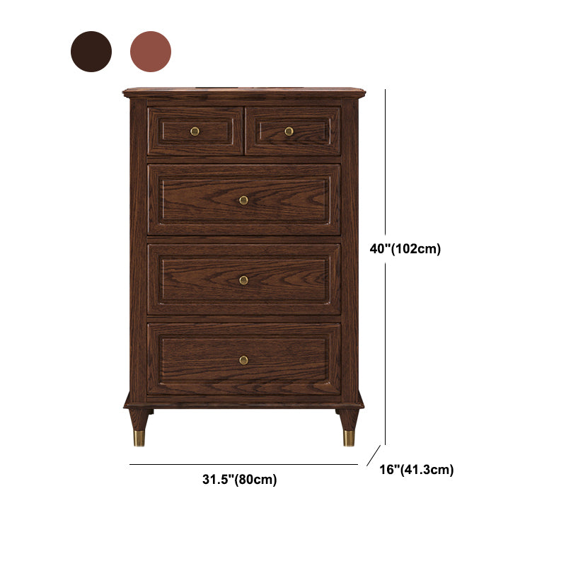 Bedroom Vertical Storage Chest Glam Wooden Chest with Drawers