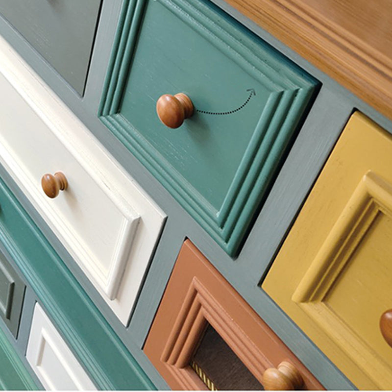 Nautical Bedroom Storage Chest Wooden Vertical Chest with 12 Drawers