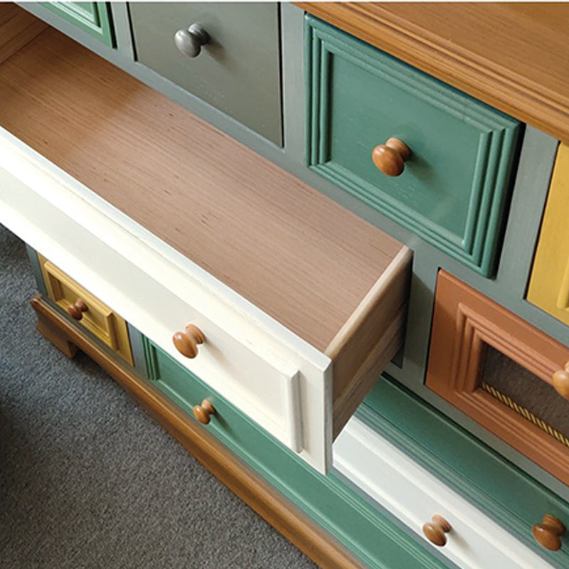 Nautical Bedroom Storage Chest Wooden Vertical Chest with 12 Drawers