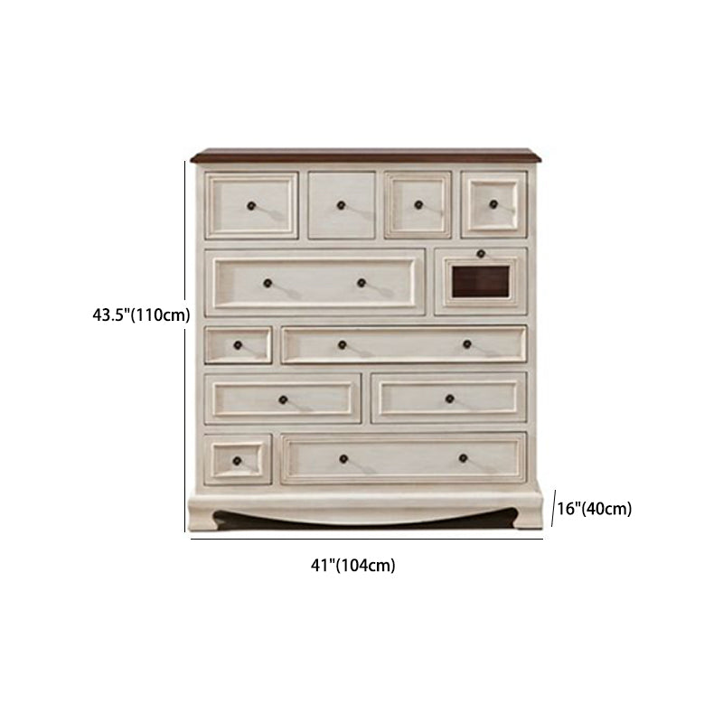 Nautical Bedroom Storage Chest Wooden Vertical Chest with 12 Drawers